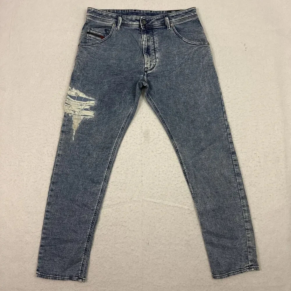 Diesel Industry Mens Jeans W30 Blue Krooley T Jogg Distressed Italy 084PV